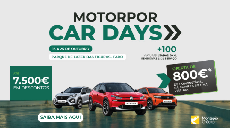 MOTORPOR Car Days regressa a Faro com vantagens até 7.500€ e oferta* de 800€ em combustível